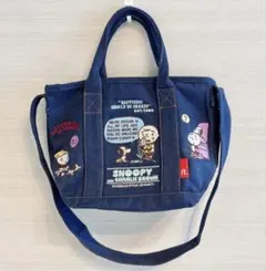 SNOOPY × ROOTOTE デニムトートバッグ 2WAY ショルダー付