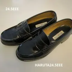 HARUTAブラックレザー ローファーサイズ24.5EEE
