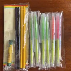 三菱色鉛筆・サクラクレパス・蛍光ペン6本　計11本
