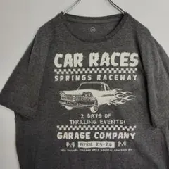 ガ*】様 CAR RACER 半袖シャツ Tシャツ グレー プルオーバー メンズ