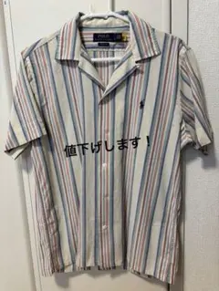 ラルフローレン クラシックフィット ストライプド シャンブレー キャンプシャツ