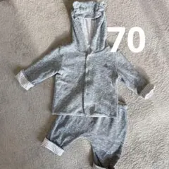 GAPクマ耳付きグレーパーカーセットアップ