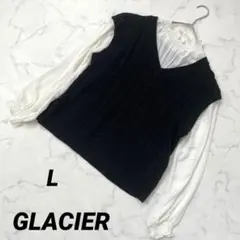 【グラシア】クラシック 上品 ケーブル編み ニットベスト きれいめ カジュアルのサムネイル
