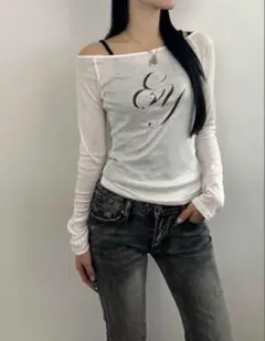 【新品未使用・匿名配送】emmy ロゴシアーカットソー