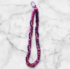 【春色フェミニン】ピンク×パープルのパラコードストラップ