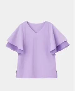 【美品】PLST プラステ シアーフレアスリーブTシャツカットソー S パープルのサムネイル