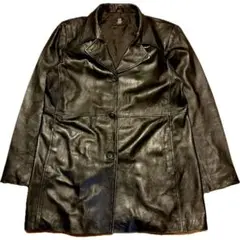 【アルファーニ】ALFANI 黒 レザーロングジャケット