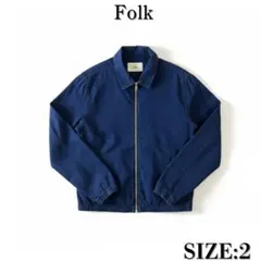 Folk フォーク ブルゾン コットン ジップアップ ネイビー 紺 サイズ2
