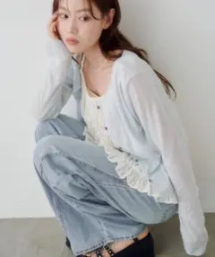 kastane ラインストーンシアーカットソー シアーカーディガンのサムネイル