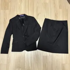 【LES MUES Femme】ブラックスーツ上下セット タイトスカート※洗い可