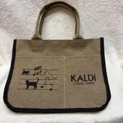 KALDI COFFEE FARM 猫柄 ジュート トートバッグのサムネイル