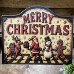 メタルサイン　ブリキ看板風　メリークリスマス