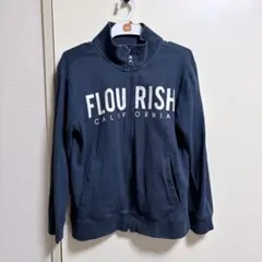 キッズ　フードなしパーカー　ネイビー　150