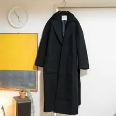 【STUDIOUS】ウールニードルベルテッドコート／ブラック／黒系