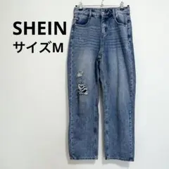 SHEIN ダメージデニムパンツ ジーンズ デニムパンツ ダメージジーンズ M