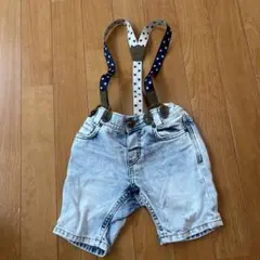 H&M 9-12M 80 サスペンダー付き　ジーンズ