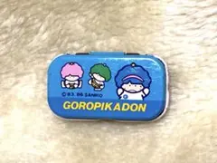 レトロ サンリオ ゴロピカドン 缶ペンケース カンペン 筆箱 旧ロゴ