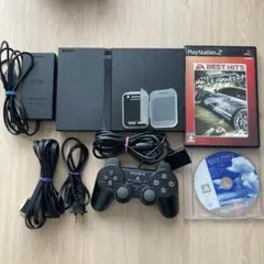PS2本体セット SCPH-77000 ブラック 薄型 ソフト2本付き