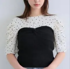 COCA ポリウーリーニットビスチェ ブラック Mサイズ