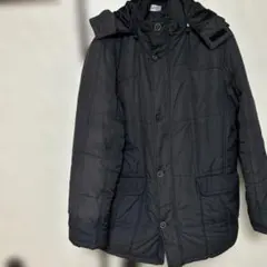 黒 フード付き 中綿ジャケット ヒップ丈 メンズ LL 中古品