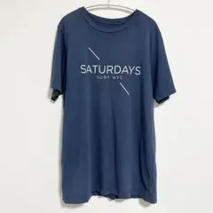 【匿名配送】SATURDAYS NYC ロゴTシャツ Sサイズ ブルー 半袖