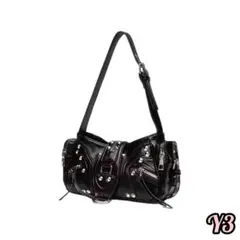 vintage leather shoulder bag grunge Y2K