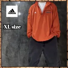 adidas アディダス ナイロンジャケット ハーフジップ　us古着 オレンジ
