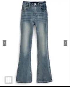 セミフレアデニムパンツ[cu508] ブルー