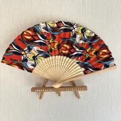アフリカ布 扇子 せんす ワックスプリント キテンゲ パーニュ ファン