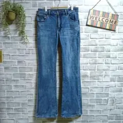 GU ミドルライズフレアジーンズ 美品 デニム 大人可愛い ストレッチ XL