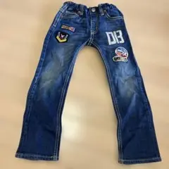 DOUBLE.B. デニムブルー パッチ付き長ズボン