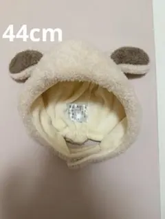 ベージュ フリース 動物耳付き ベビー帽子