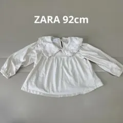 ホワイト レース襟 長袖シャツ 2歳用