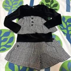 【2回のみ着用】セットアップ　120cm 女の子　長袖　黒　冠婚葬祭にも