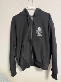 stussy zip-upパーカー黒
