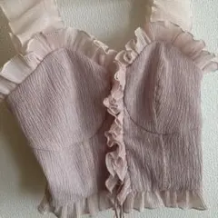 値下げ　フリル付き薄いピンクビスチェ