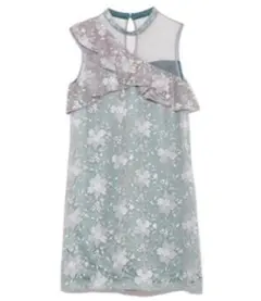 Lily Brown ワンショルダーAラインワンピース　ブルー