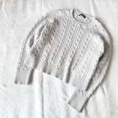 ロートレアモン ケーブルニット セーター 38 M ライトグレー コットン混