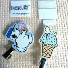 新品 スヌーピー オラフヘアクリップ