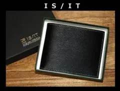 新品 IS/IT タンニン鞣し 牛革 二つ折り財布 ペッパー Ⓗのサムネイル
