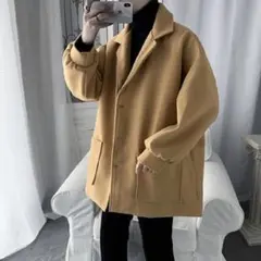 ビッグシルエット チェスターコート ロングコート 韓国 アウター ベージュ XL