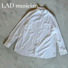 LAD MUSICIAN バンドカラーシャツ ホワイト 42　とろみ素材のサムネイル