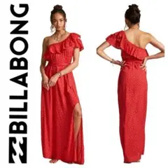タイムセール中❗️Billabong ビラボン ワンショルダー ワンピース レッド