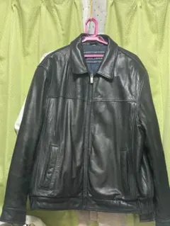 ブラックレザーシングルライダースジャケット