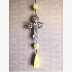 ✟ クロス オーナメント タッセル付きオーナメント