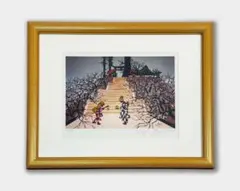 藤城清治「日本の愛唱歌・1月 手まり歌」レフグラフ 影絵 版画 #925-1