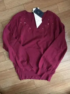 カーディガン バラ刺繍入り