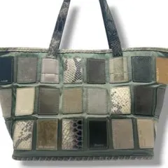 カルミナカンプス トートバッグ パッチワーク イタリア製 本革 レザー 