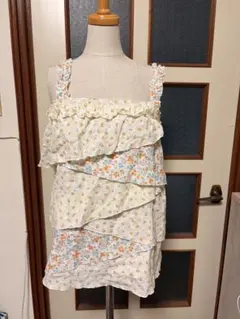 y2k 平成　00s パッチワーク　キャミソール　花柄　フリル　ティアードのサムネイル
