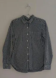 無印良品 ブラック・ホワイトチェック シャツ M